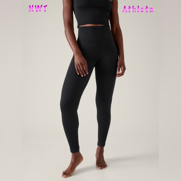 Athleta Pants - NWT Aurora Seamless Black Ribbed Legging Tights S